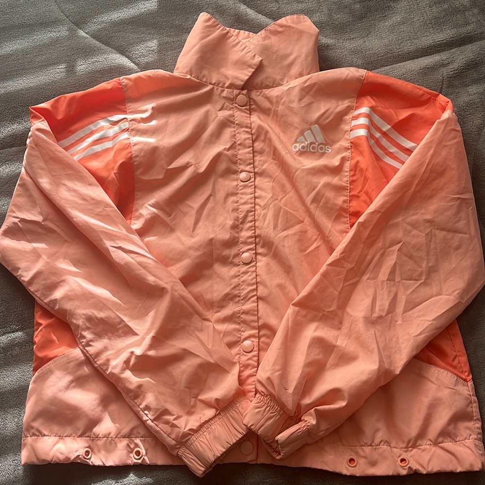 M peach Adidas track jacket